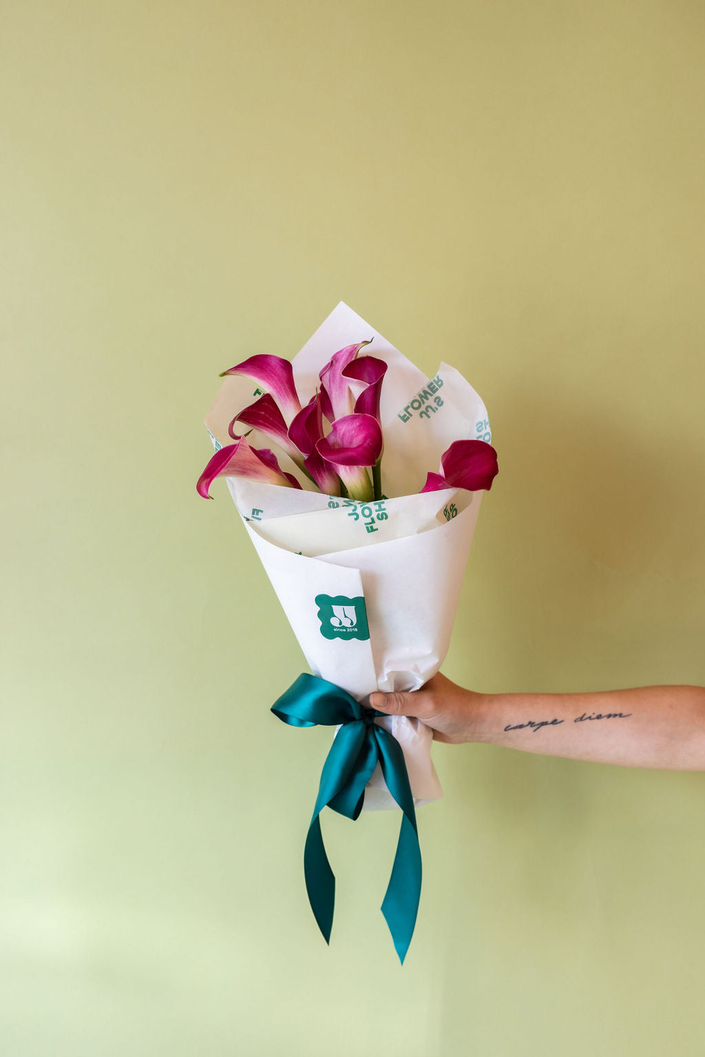 pink and white calla lily bouquets Calla Lily Wrap – JJ's Flower Shop