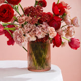 Bellini Pink Ribbed Vase