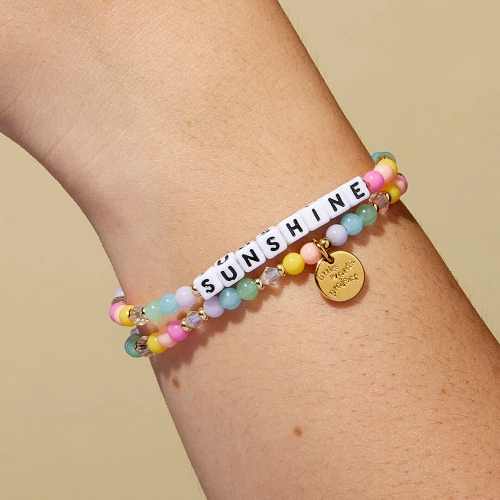 multi colored patterned small pony bead stretch bracelet – bryn sanders  jewelry