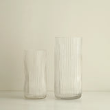 Clear Ribbed Vase