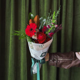 Mixed Holiday Wrapped Bouquet