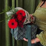 Monochrome Holiday Wrapped Bouquet