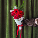 Monochrome Holiday Wrapped Bouquet