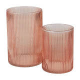 Bellini Pink Ribbed Vase